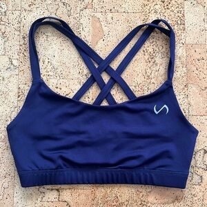 Tlf Navy Blue Strappy Sports Bra